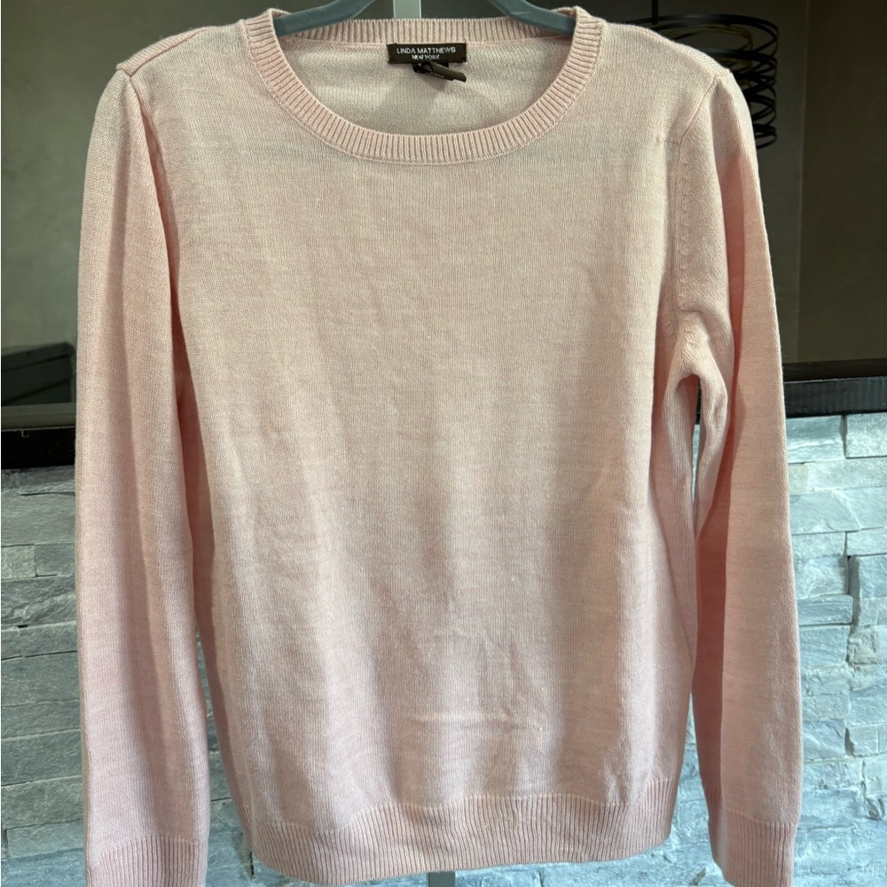Lightweight Crewneck Sweater - Pale Pink